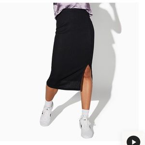 Vylette midi slit skirt black size XL NWT
